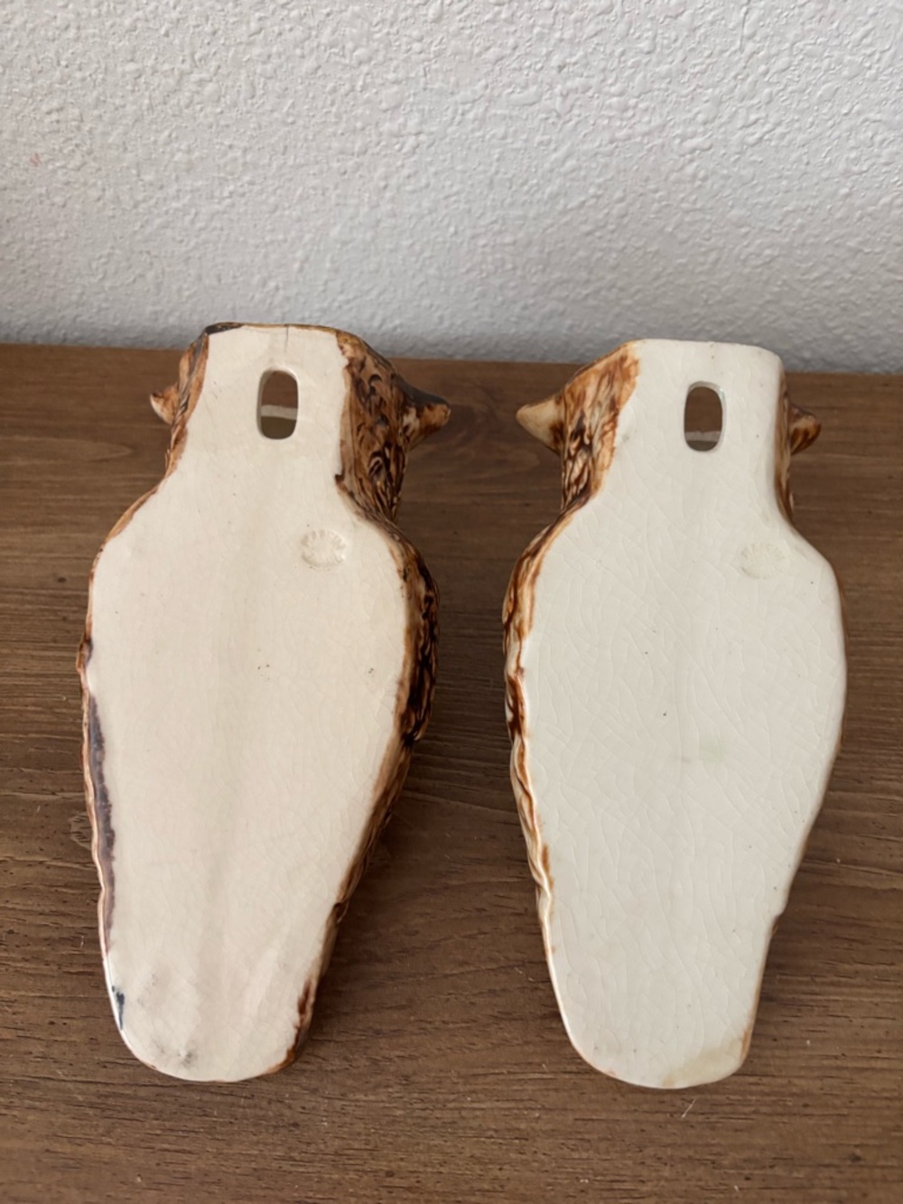 Pair of Vintage Owl ceramic wall pockets. Made in Japan. - Picture 3 of 4